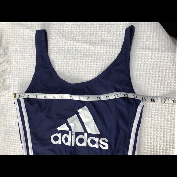 Adidas Swimsuit Women’s Size L Navy Blue white Logo NEW‎ - Picture 4 of 7